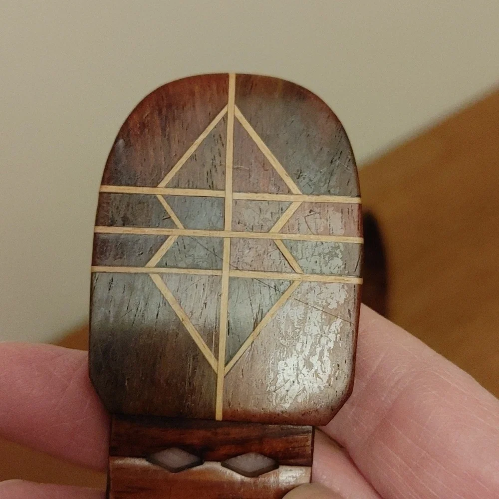Wooden Articulated Belt w Buckle Wooden Inlay Work Size XS to S
